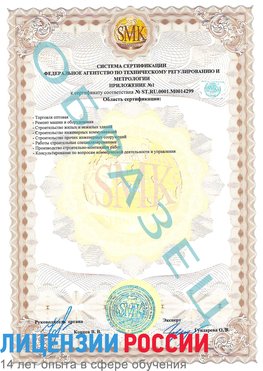 Образец сертификата соответствия (приложение) Заречный Сертификат ISO 14001